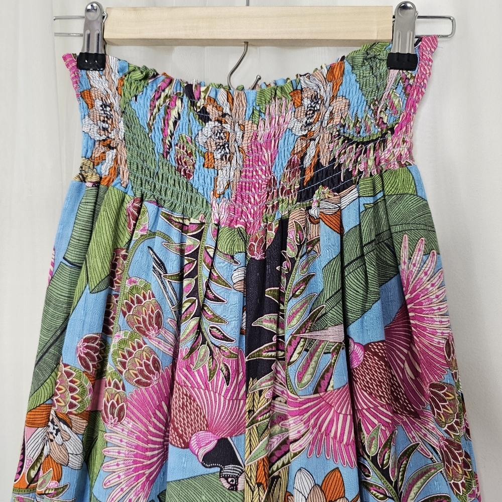 Rachel Roy Tropical Floral Two-Piece Set High Neck Top Wide Leg Bottom Size S/M - Picture 6 of 9